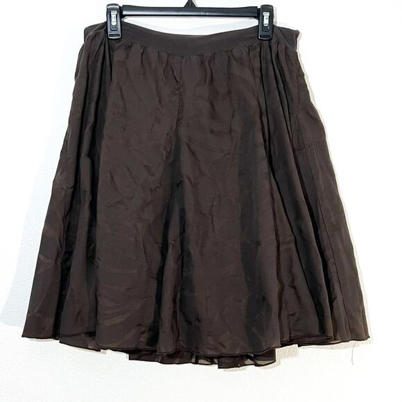 J. Crew Skirt Womens M Flowy A-Line Sheer Fold Over Brown Casual Minimalist Boho - Picture 3 of 6